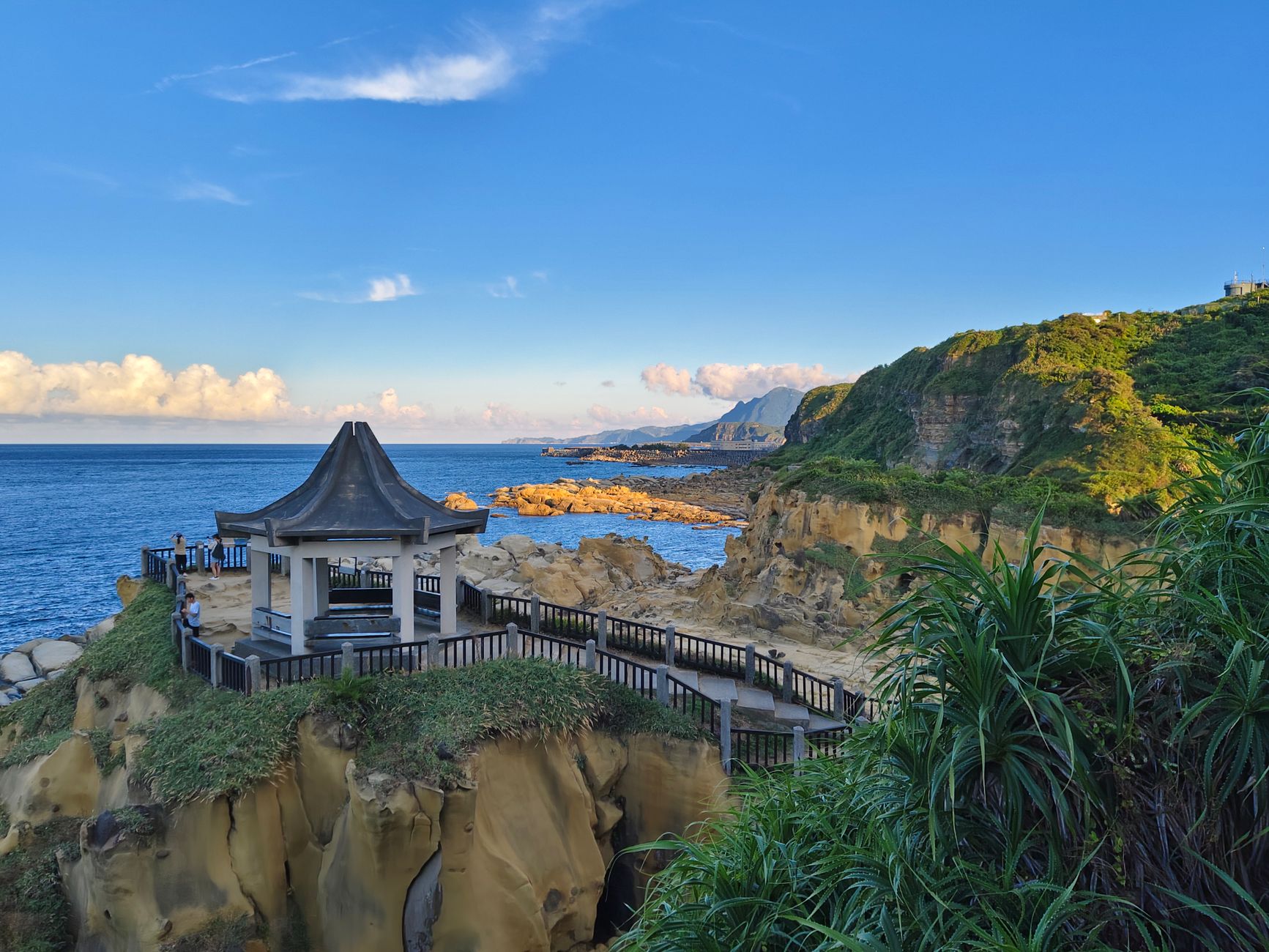 Architectural pavilion overlooking coastal cliff